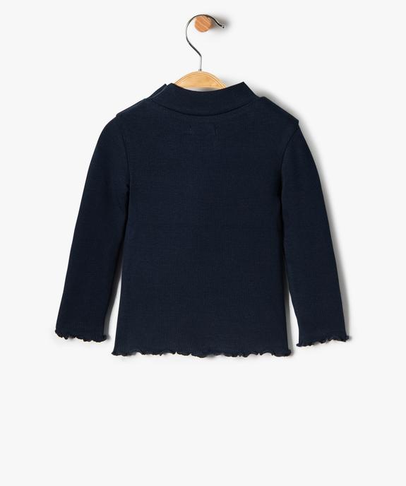 Tee-shirt en maille côtelée à col montant bébé fille vue4 - GEMO(BEBE DEBT) - GEMO