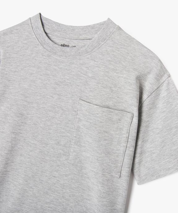 Tee-shirt uni à poche garçon vue2 - GEMO (JUNIOR) - GEMO