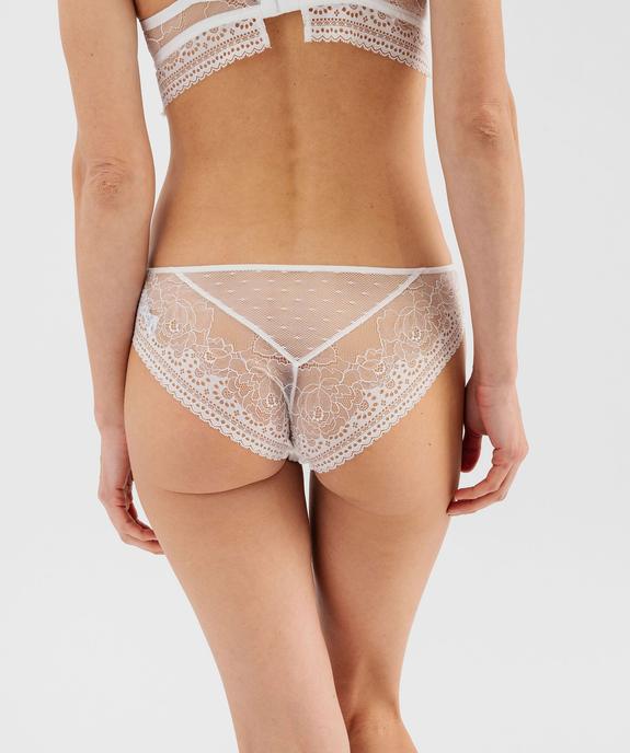 Culotte en microfibre et dentelle femme vue2 - GEMO(HOMWR FEM) - GEMO