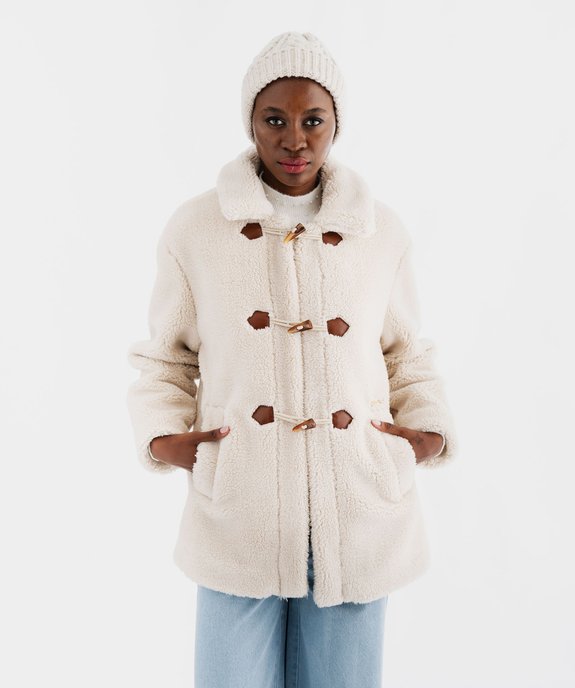 Manteau en maille sherpa femme - LuluCastagnette vue6 - LULU CASTAGNETTE GEMO FOR GOOD - GEMO