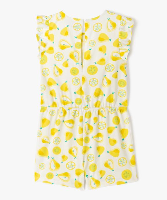 Combishort sans manches en coton imprimé fille vue3 - GEMO (ENFANT) - GEMO