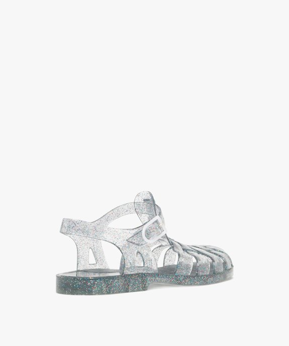 Sandales de plage femme transparentes à bout fermé et à paillettes vue4 - GEMO (PLAGE) - GEMO