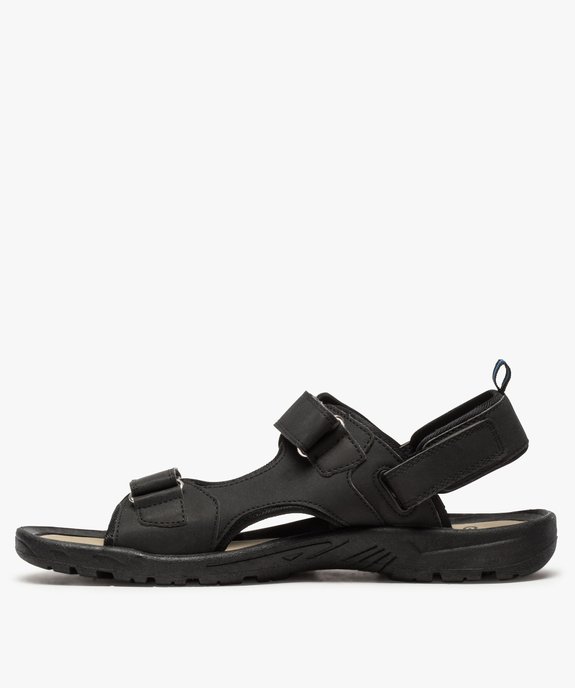 Sandales homme bi-matières fermeture trois bandes scratch vue3 - GEMO (CASUAL) - GEMO