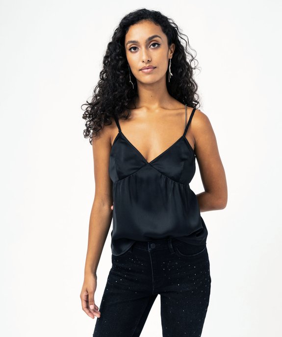 Débardeur à fines bretelles en satin femme vue1 - GEMO(FEMME PAP) - GEMO