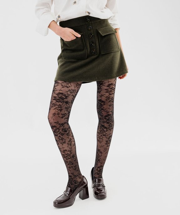 Jupe trapèze coupe courte en feutrine à poches femme - LuluCastagnette vue1 - LULUCASTAGNETTE - GEMO