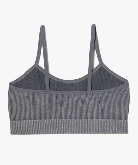 Brassière en maille côtelée à fines bretelles fille - GEMO (ENFANT) Brassière en maille côtelée à fines bretelles fille vue3 - GEMO (ENFANT) - GEMO