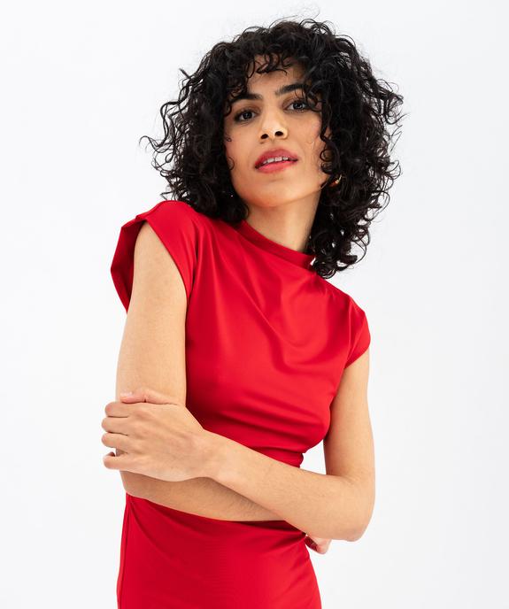 Robe longue en microfibre à manches courtes femme  vue3 - GEMO(FEMME PAP) - GEMO
