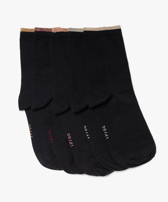 Chaussettes femme avec haut de la tige pailleté (lot de 5) vue1 - GEMO(HOMWR FEM) - GEMO