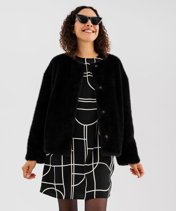 Manteau court en fourrure imitation femme vue1 - GEMO 4G FEMME - GEMO