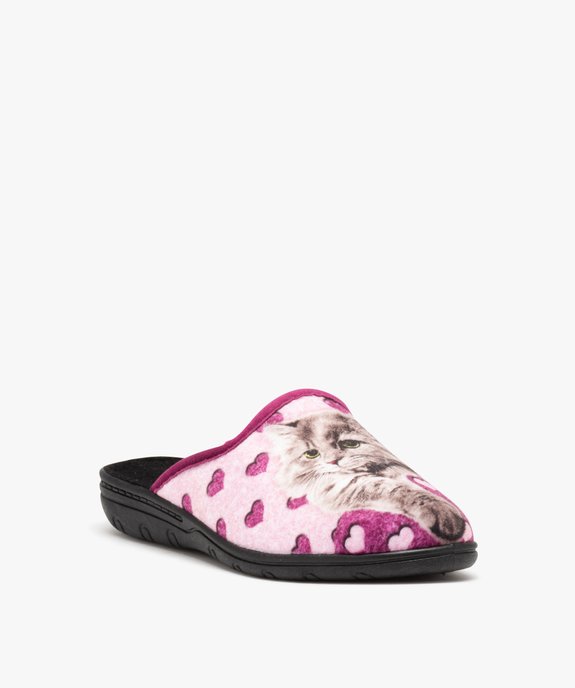 Chaussons femme mules confortables en jersey vue2 - GEMO(HOMWR FEM) - GEMO