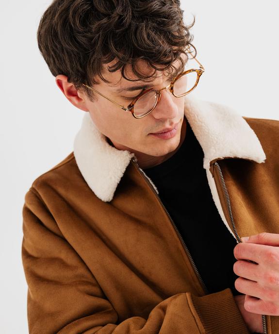 Blouson en suédine avec doublure sherpa homme vue4 - GEMO (HOMME) - GEMO