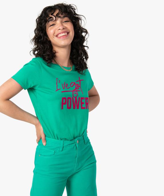 Tee-shirt femme à manches courtes avec inscription vue1 - GEMO 4G FEMME - GEMO