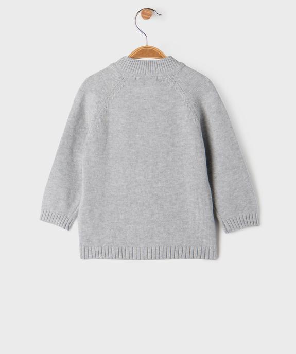 Gilet zippé à col rond en coton bébé vue3 - GEMO(BEBE DEBT) - GEMO