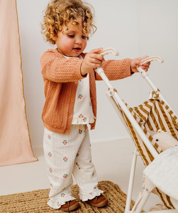 Gilet en coton ajouré bébé fille vue2 - GEMO(BEBE DEBT) - GEMO