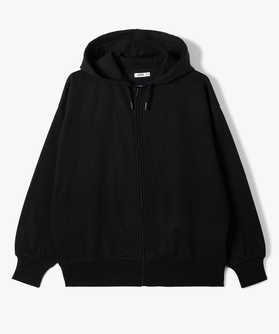 Sweat zippé à capuche coupe large fille vue2 - GEMO (JUNIOR) - GEMO