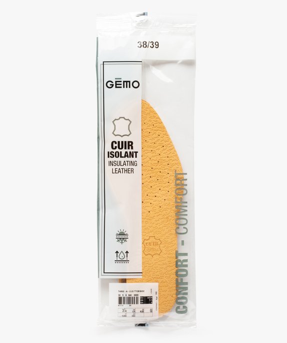 Semelles en cuir isolant – Taille 36-37 vue2 - GEMO(ENTRETIEN) - GEMO