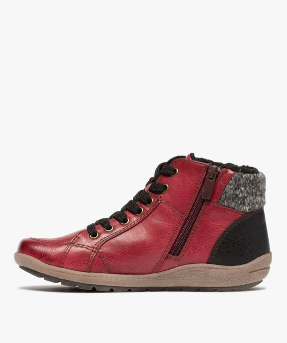 Boots confort fourrés avec col en maille femme – Softrelax vue3 - SOFTRELAX - GEMO