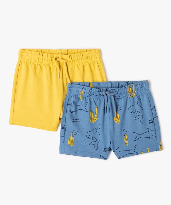 Short bebe garcon en jersey a taille elastiquee lot de 2