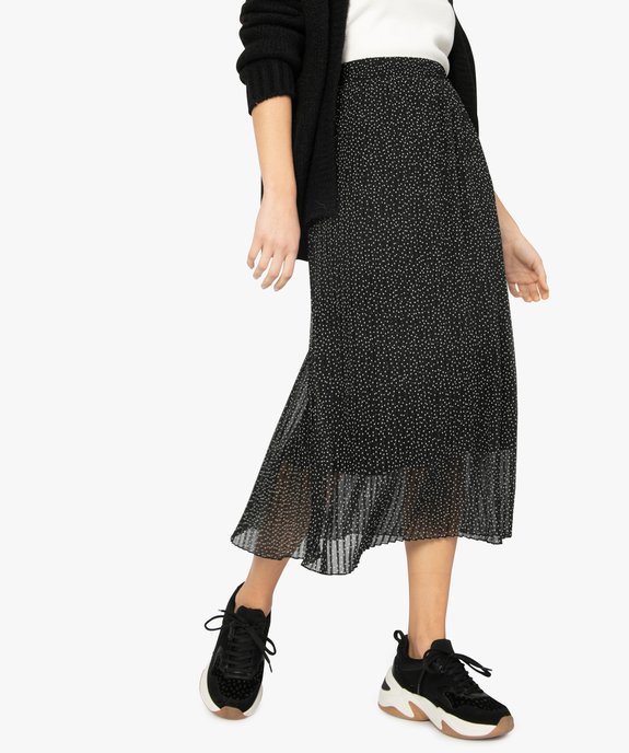 Jupe plissée femme avec taille élastiquée vue1 - GEMO(FEMME PAP) - GEMO