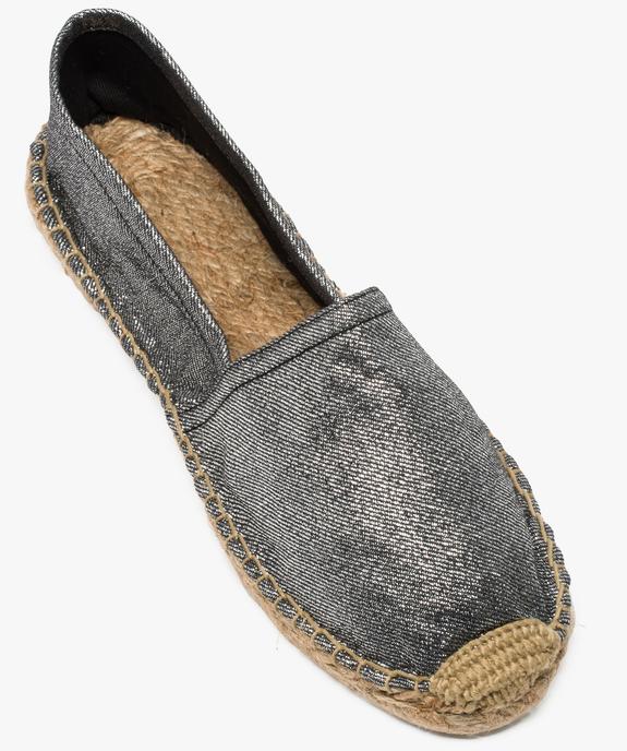 Espadrilles femme en toile pailletée vue5 - GEMO (PLAGE) - GEMO
