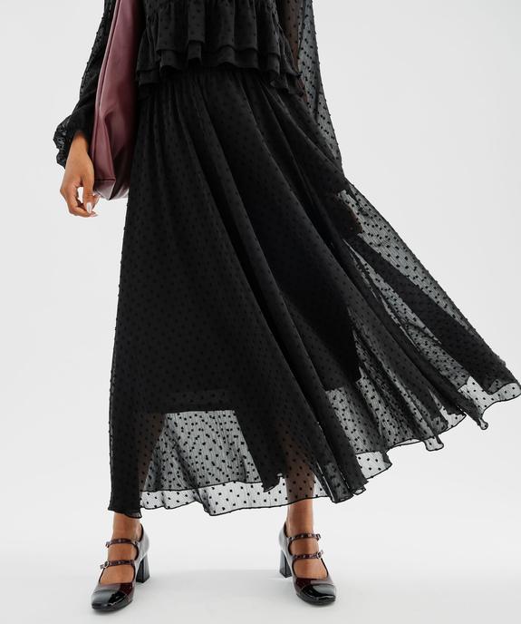 Jupe longue en voile à motifs plumetis femme vue2 - GEMO(FEMME PAP) - GEMO