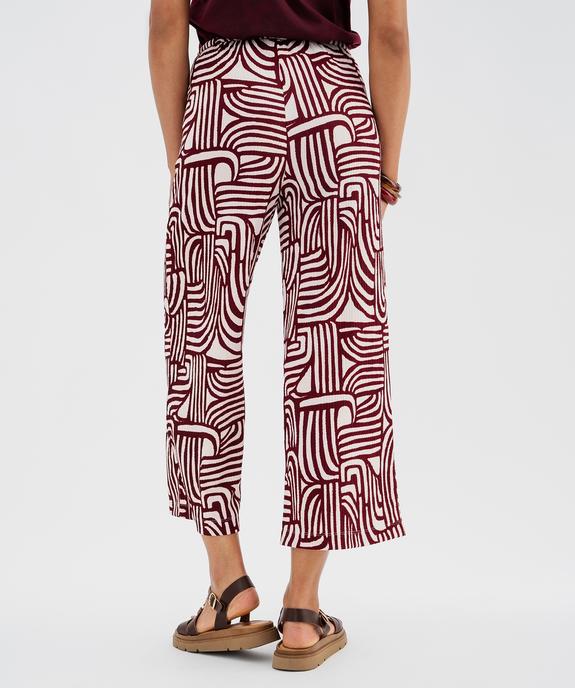 Pantalon ample en matière texturée avec ceinture élastique femme vue3 - GEMO 4G FEMME - GEMO