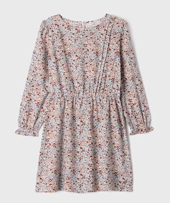 Robe à manches longues à motifs fleuris fille - LuluCastagnette vue1 - LULU CASTAGNETTE GEMO FOR GOOD - GEMO