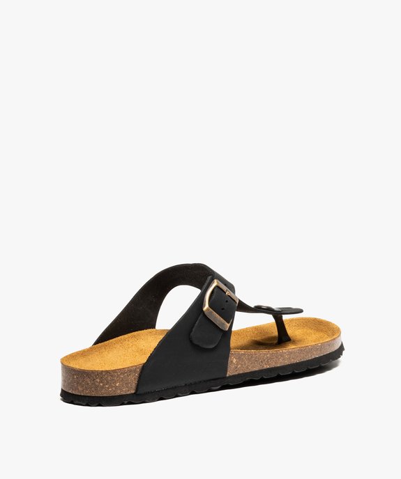 Mules pour homme unies à entre-doigts dessus cuir vue4 - GEMO (CASUAL) - GEMO