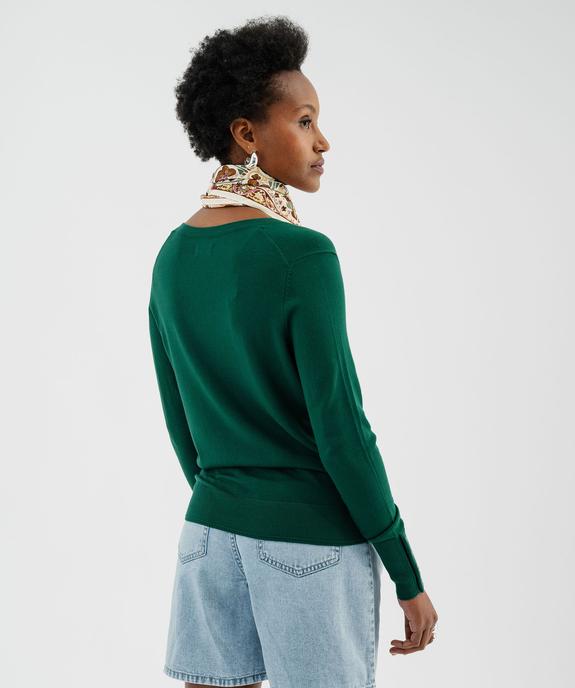 Pull col V en maille viscose fine et souple femme vue3 - GEMO 4G FEMME - GEMO
