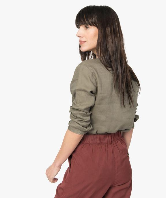 Chemise femme en lin à manches retroussables vue3 - GEMO(FEMME PAP) - GEMO