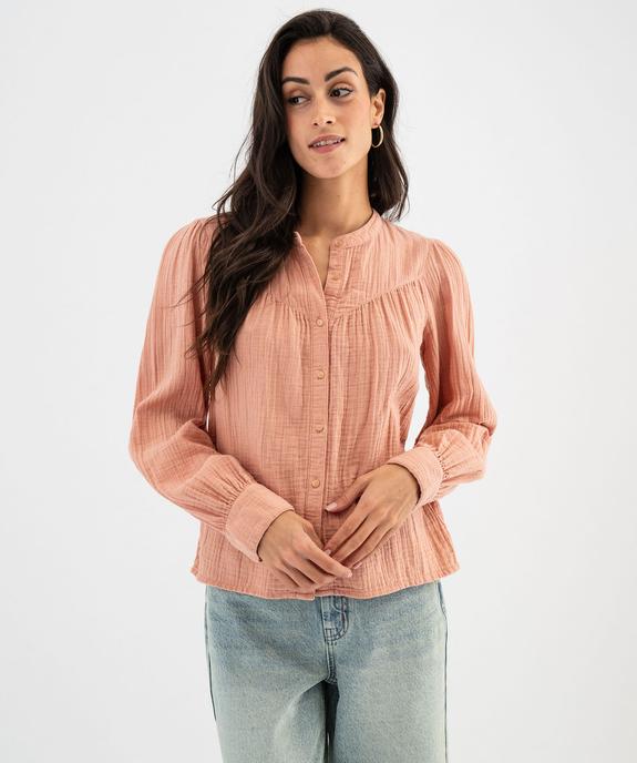 Chemise en gaze de coton femme vue4 - GEMO(FEMME PAP) - GEMO