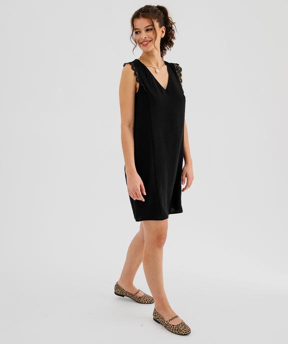 Robe courte avec empiècements en dentelle sur les épaules femme vue4 - GEMO(FEMME PAP) - GEMO