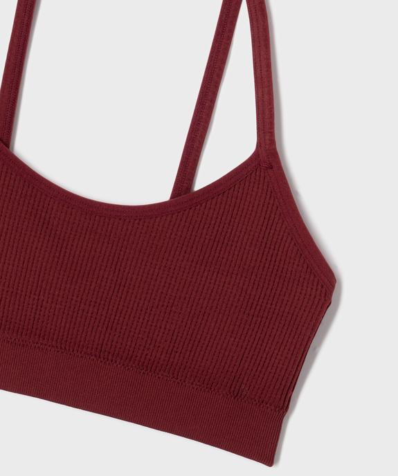 Brassière à fines bretelles en maille côtelée fille vue2 - GEMO 4G FILLE - GEMO