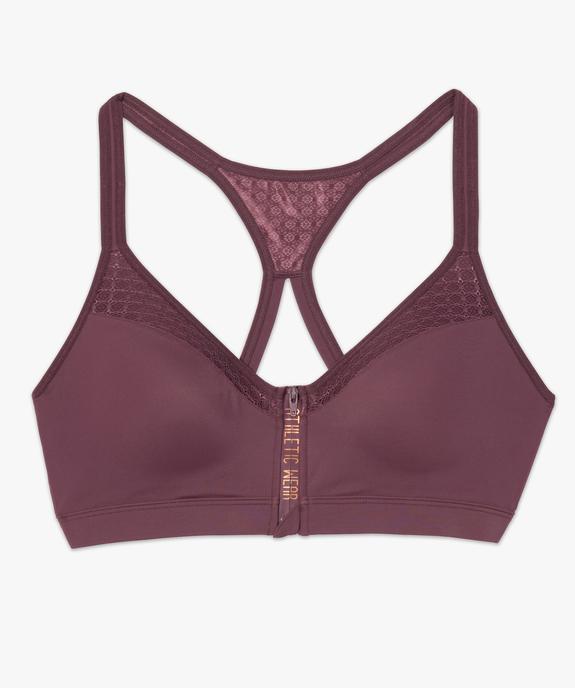 Brassière de sport avec ouverture zippée sur l’avant vue4 - GEMO(HOMWR FEM) - GEMO