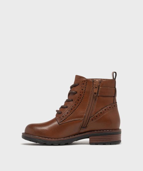 Bottines à lacets et zip fille vue3 - LOVELY WINGS GEMO FOR GOOD - GEMO