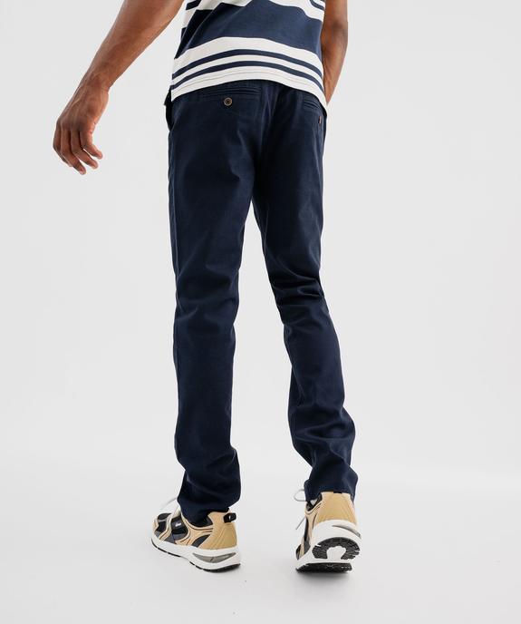 Pantalon chino en coton stretch avec ceinture tressée homme vue4 - GEMO 4G HOMME - GEMO