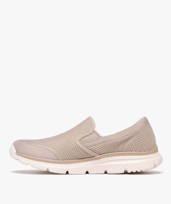 Baskets homme slip-on running en textile et à semelle épaisse - Skechers vue3 - SKECHERS - GEMO