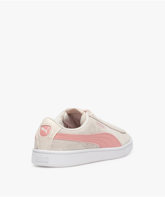 Baskets femme bicolores avec dessus en cuir velours – Puma vue4 - PUMA - GEMO