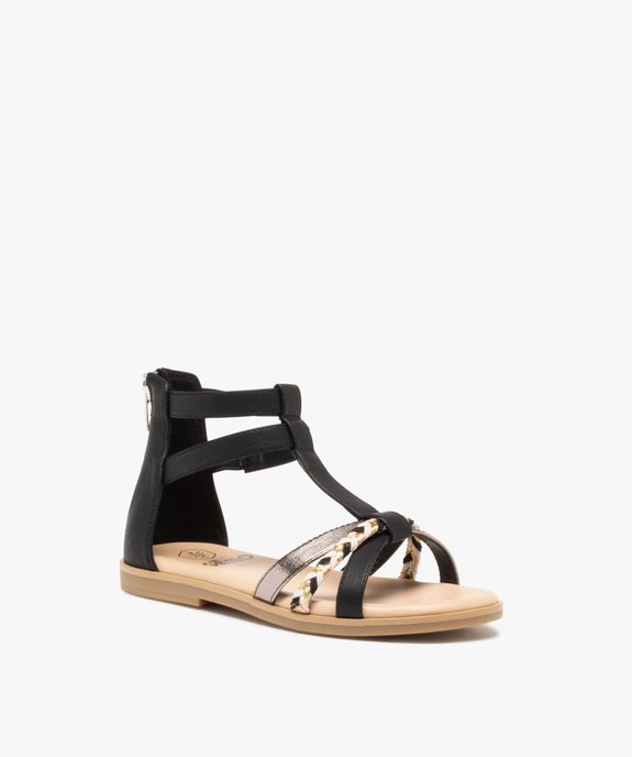 Sandales fille à tige montante et fines brides fantaisie vue2 - GEMO (ENFANT) - GEMO