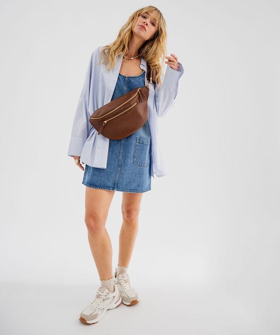 Robe en jean forme chasuble femme vue5 - GEMO(FEMME PAP) - GEMO