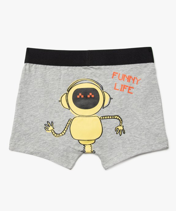 Boxers en coton stretch avec motifs robots (lot de 2) garçon vue6 - GEMO 4G GARCON - GEMO