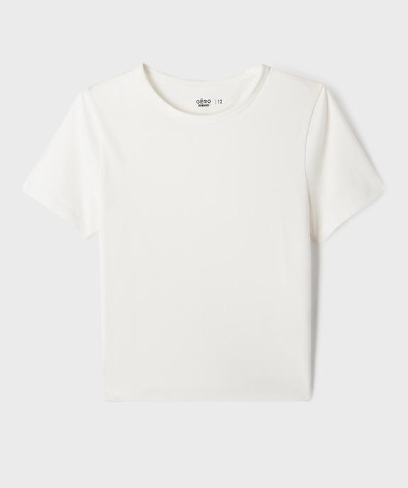 Tee-shirt manches courtes coupe courte fille vue1 - GEMO 4G FILLE - GEMO