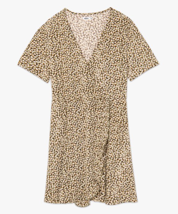 Robe femme forme portefeuille à motifs fleuris vue4 - GEMO(FEMME PAP) - GEMO