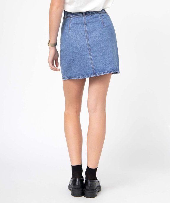 Jupe femme en denim avec pinces vue4 - GEMO(FEMME PAP) - GEMO