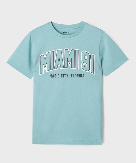 Tee-shirt manches courtes inscription garçon vue1 - GEMO (JUNIOR) - GEMO