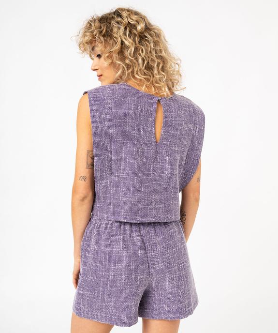 Blouse sans manches aspect tweed femme vue4 - GEMO(FEMME PAP) - GEMO