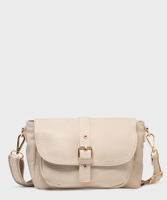 Sac besace souple et grainé à bandoulière fantaisie amovible femme vue1 - GEMO (ACCESS) - GEMO