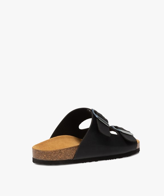 Mules femme à talon plat et double bride à boucle vue4 - GEMO 4G FEMME - GEMO
