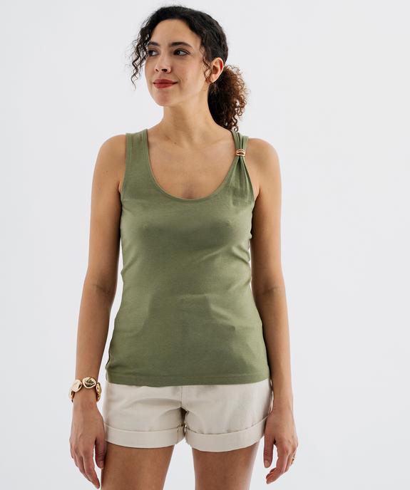 Débardeur en jersey de coton stretch à bretelle bijou femme vue5 - GEMO(FEMME PAP) - GEMO