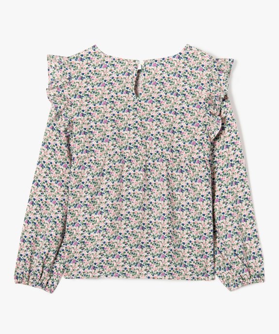 Chemise fleurie à manches longues et volants fille vue3 - GEMO (ENFANT) - GEMO